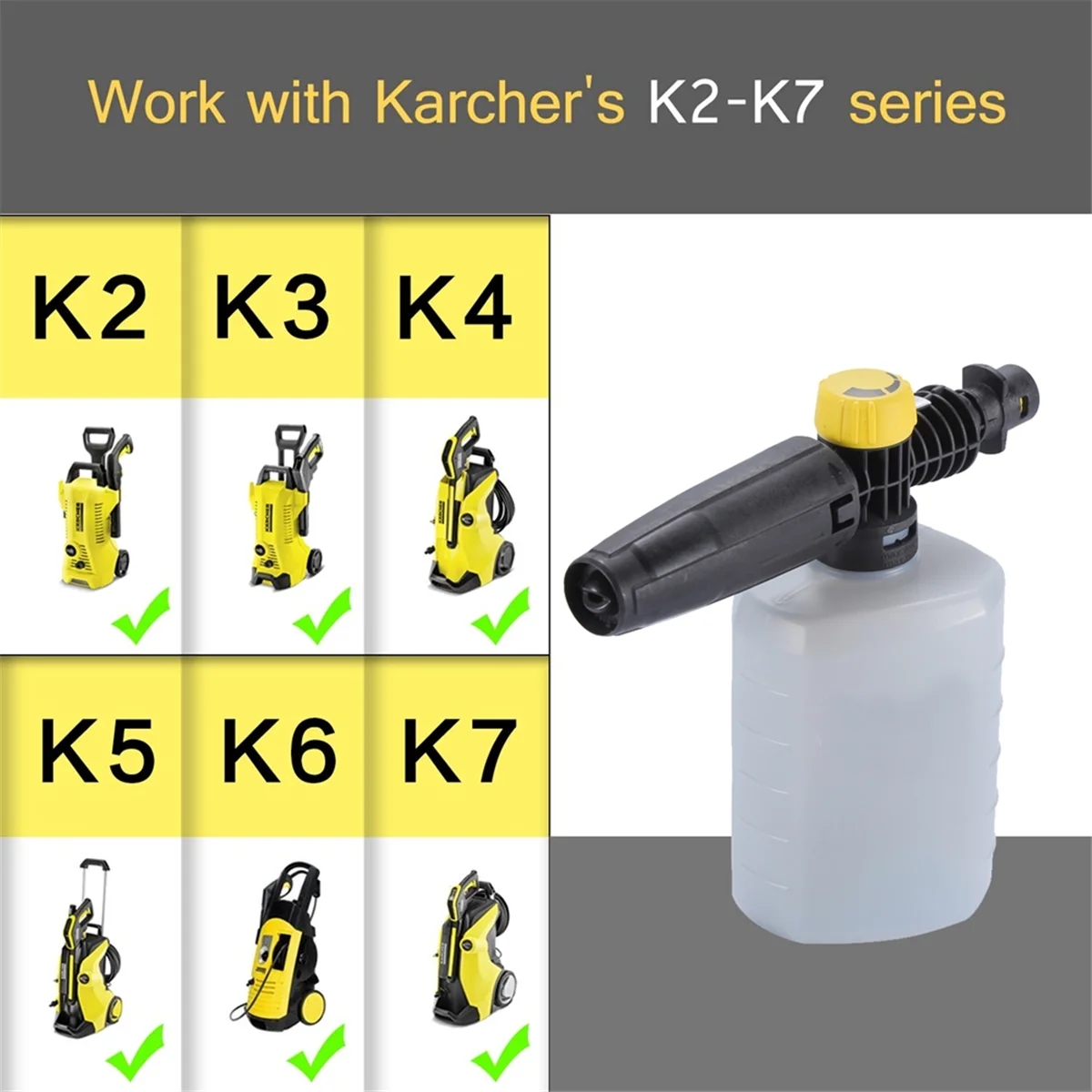 New For Karcher K Series Adjustable Snow Cannon Foam Lance Kit K2/K3/K4/K5/K6/K7 Pressure Washer Watering Can