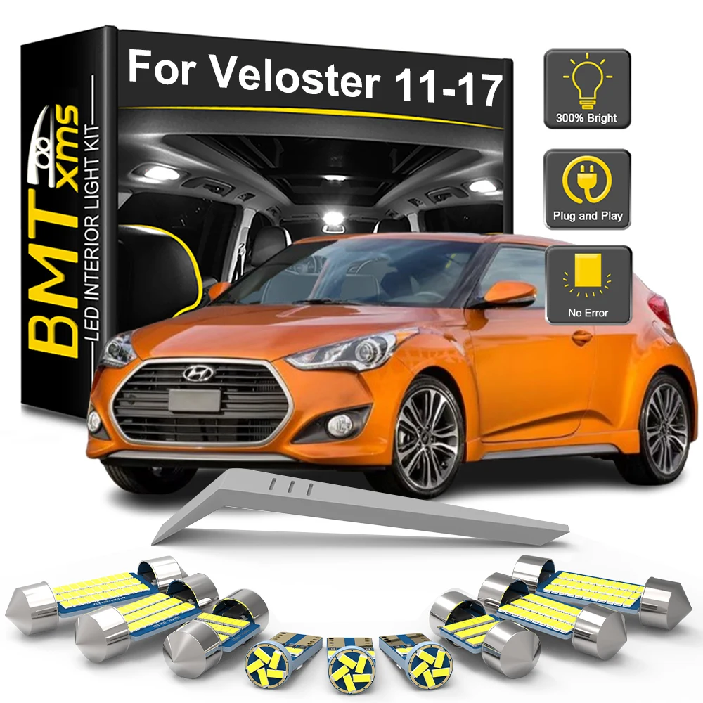 

BMTxms 11Pcs Canbus LED Interior Light For Hyundai Veloster FS 2011 2012 2013 2014 2015 2016 2017 Car Reading Dome Trunk Lamp