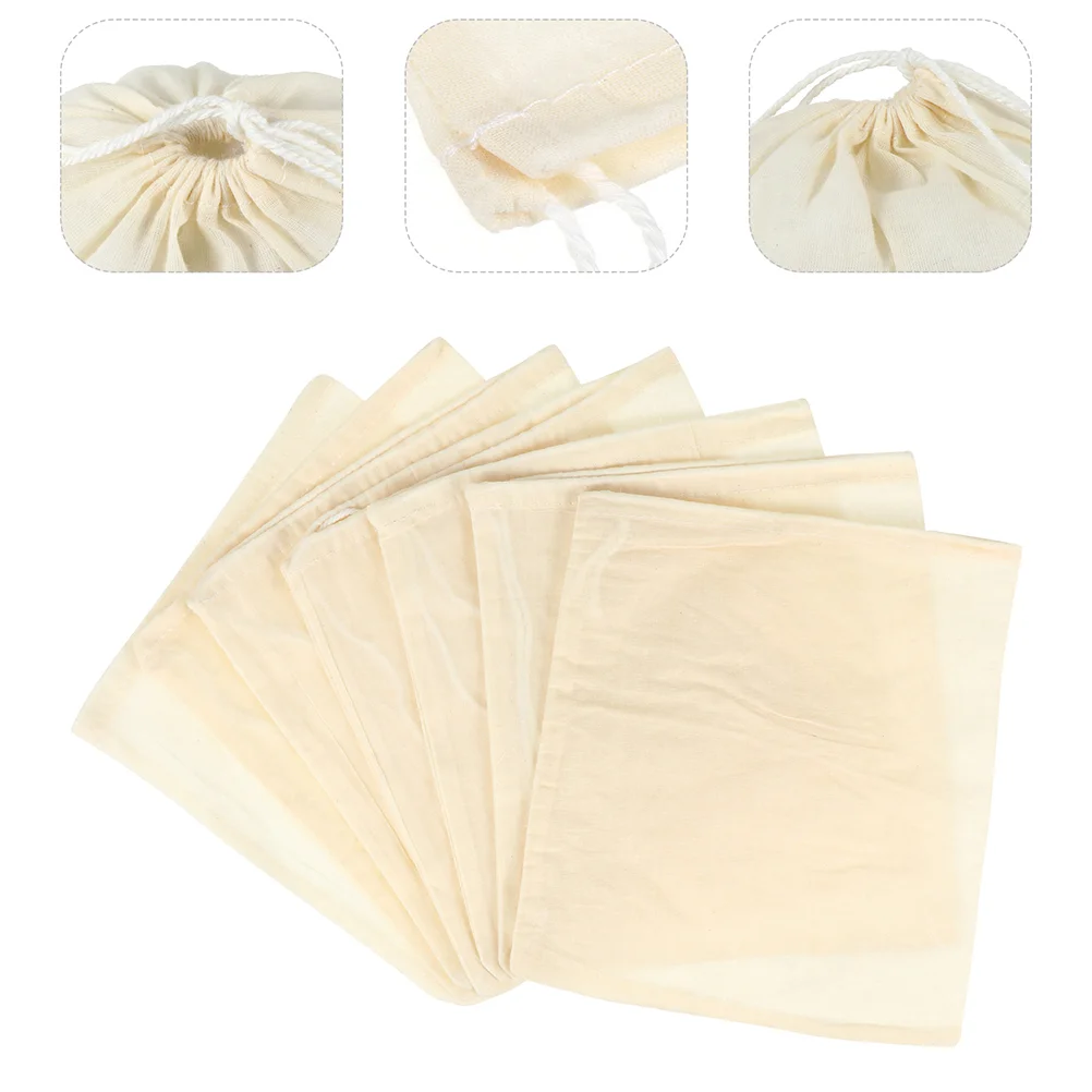 

10pcs Strainer Bags Spice Bags Soup Bags Drawstring Medicine Filter Bags