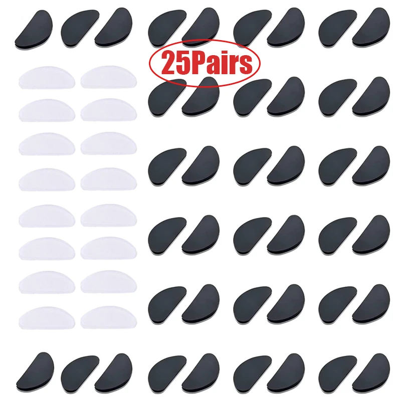 

25Pairs Glasses Nose Pads Adhesive Silicone Nose Pads Non-slip White Thin Nosepads for Glasses Eyeglasses Eyewear Accessories
