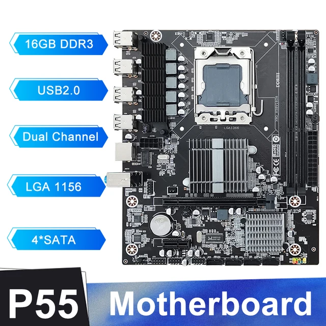 Computer Motherboard LGA 1156 16GB RAM DDR3 Memory PC Mainboard