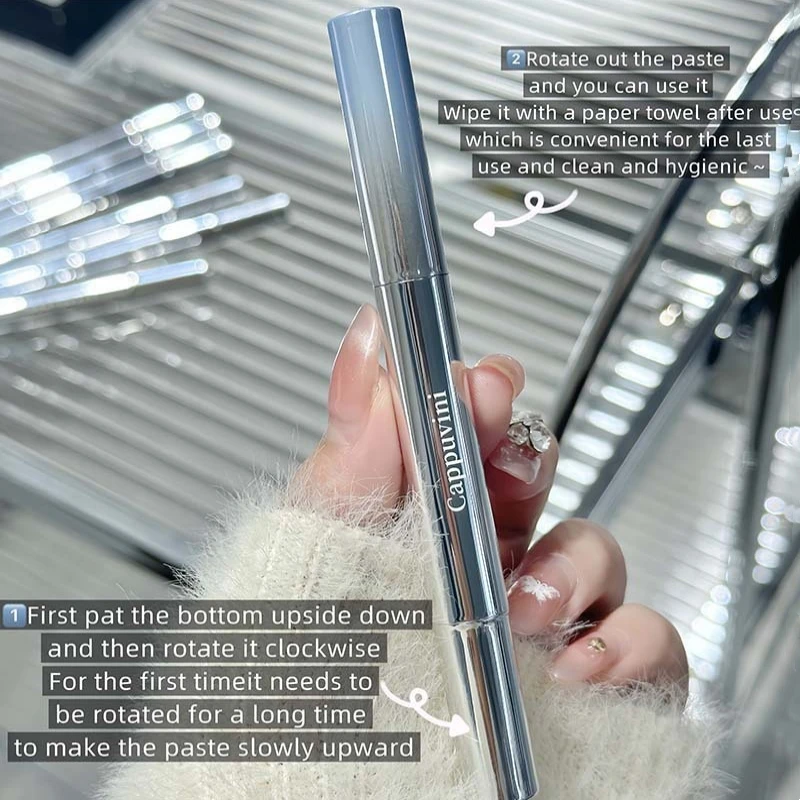 Description Picture 4 of itemRaspberry Pink Mirror Water Lip Gloss Serum Lip Glaze Oil Plumping Lipstick Moisturizer Non-sticky Makeup with Metal Brush Head