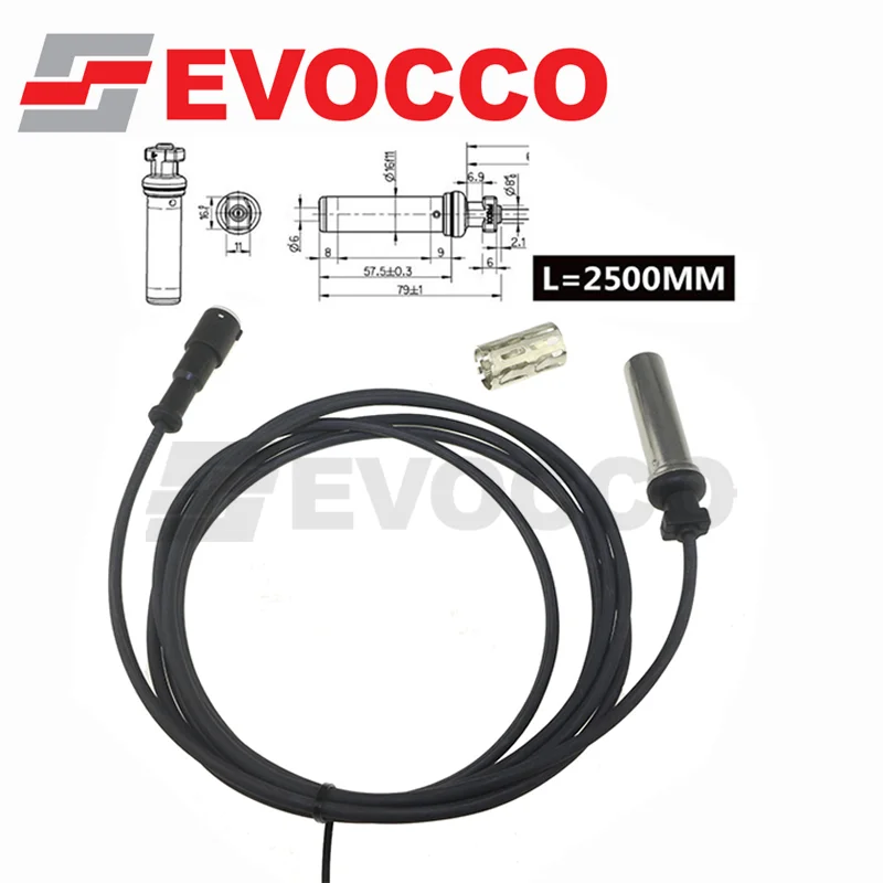 Sensore, Sensore Di Velocità Della Ruota Abs Cavo Di Collegamento Per Wabco 4410323310 441 032 331 0 Iveco Stralis 41221297 L = 2500 Millimetri