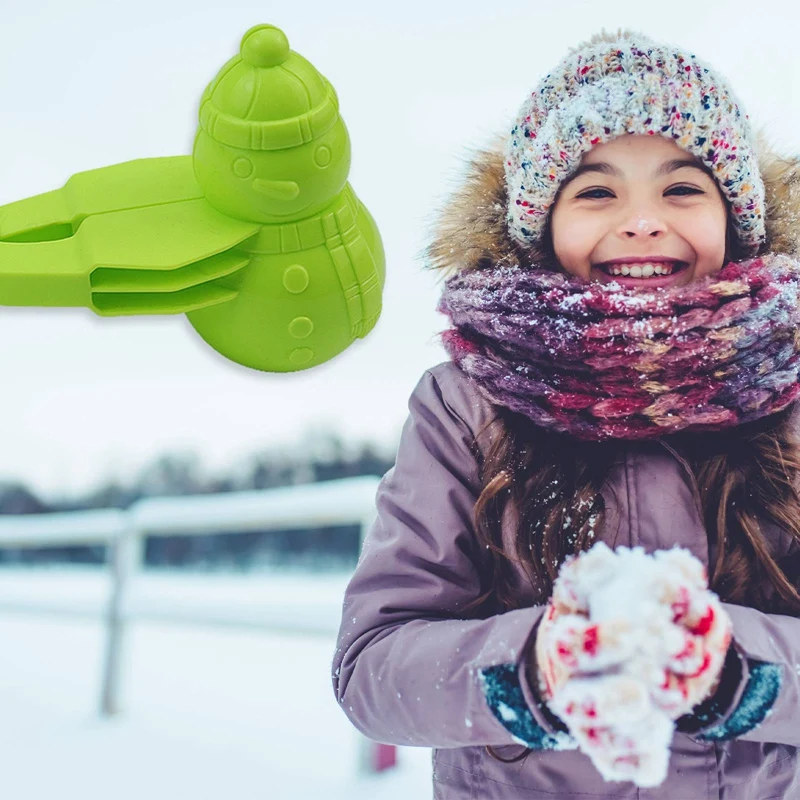 

Winter Children Outdoor Fun Sports Toys Snowman Shaped Snowball Maker Clip Plastic Snow Sand Mold Tool for Snowball Fight Toy