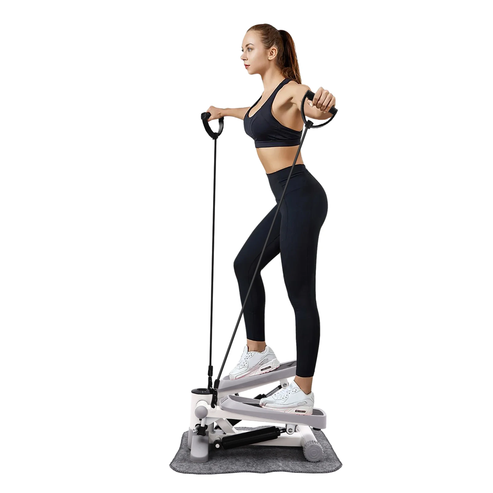 Grauer Fitness-Stepper, tragbarer Fitness-Stepper, Fitness-Mini-Stepper für Zuhause, Büro, Workout, Fitnessstudio, zum Abnehmen, zur Körperformung usw. – Detail 33