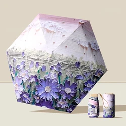 Portable & Stylish Women's UV Protection Sun Umbrella - Compact Five - Fold Design - A5