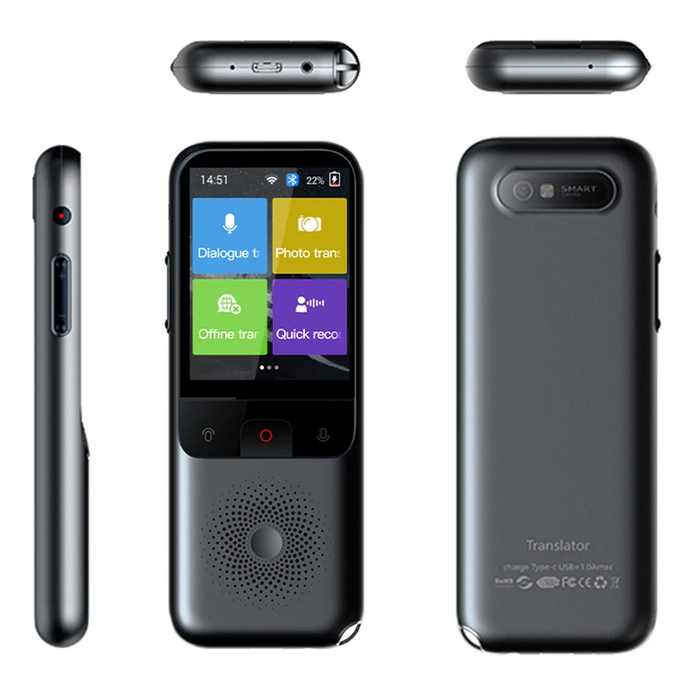 

T11 Language Translator Camera Device 134 Online Languages Real-Time Smart Voice Photo Translator For Learning Travel Portable