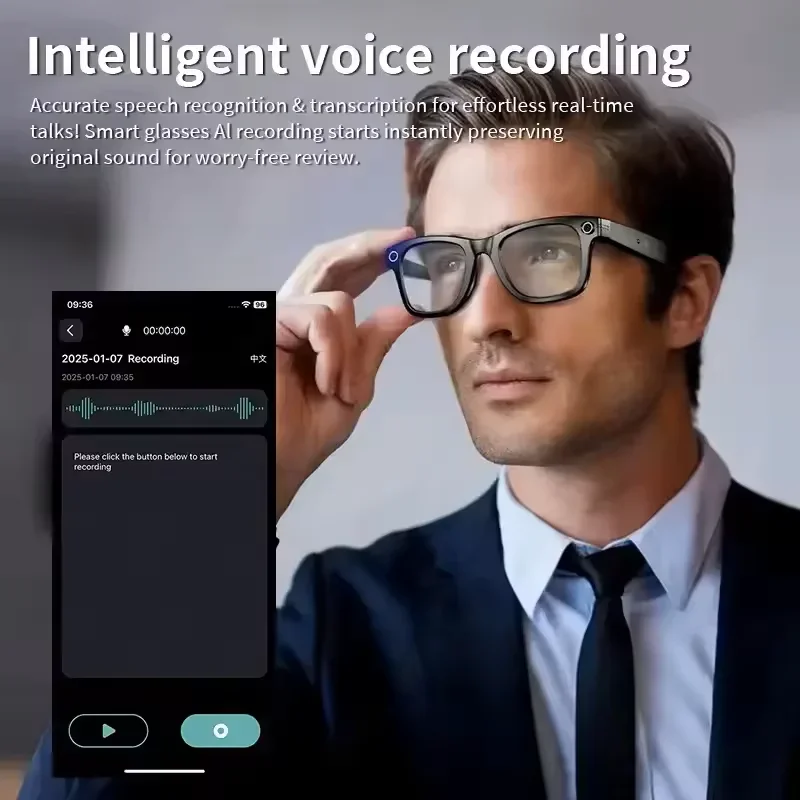 AI Smart Glasses with HD Camera – Bluetooth Calling, Video Recording, Photo Recognition, Voice Assistant & Real-Time Translation Sunglasses 5