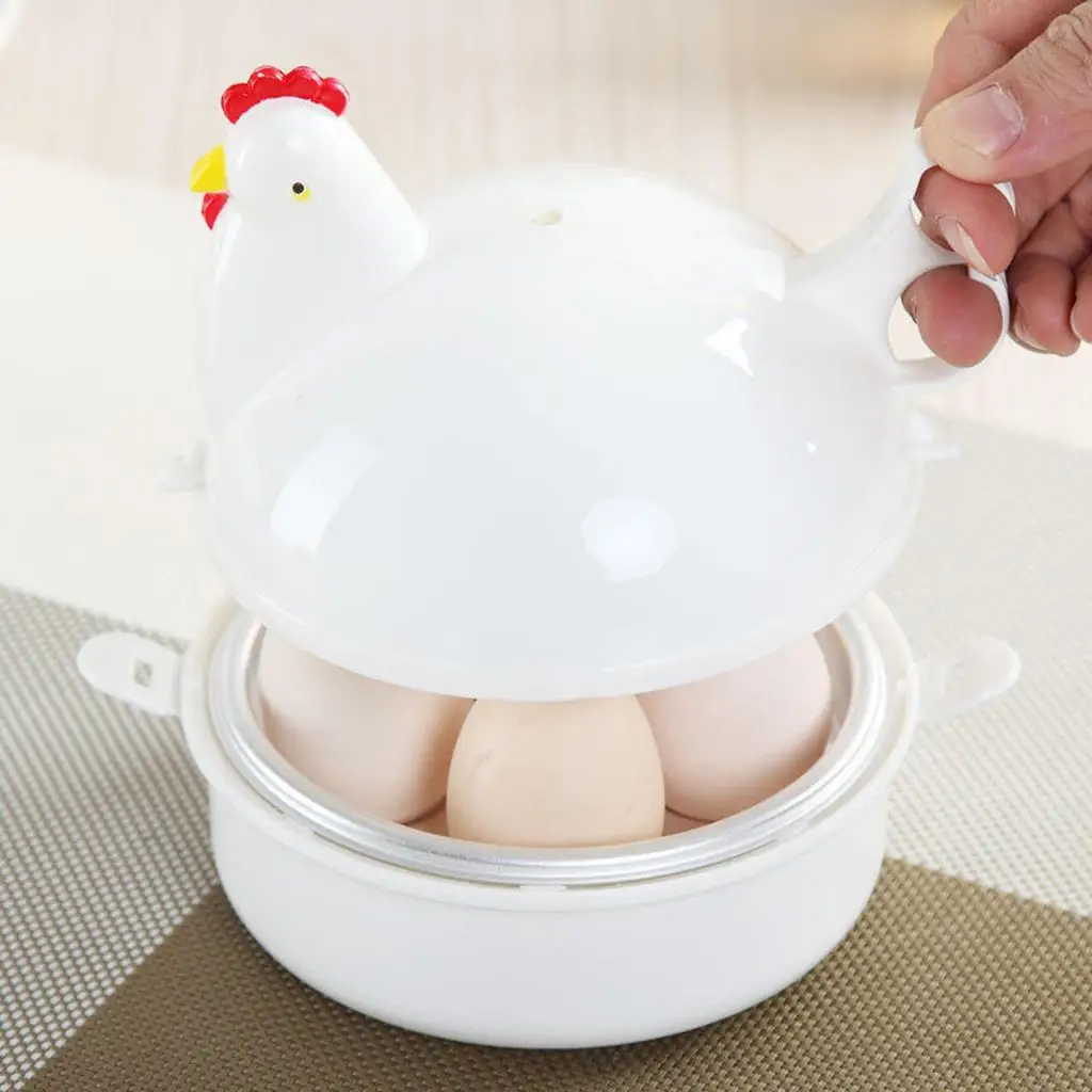 Plastic Microwave 4 Egg Cooker Steamer Kitchen Cooking Boiler Utensil