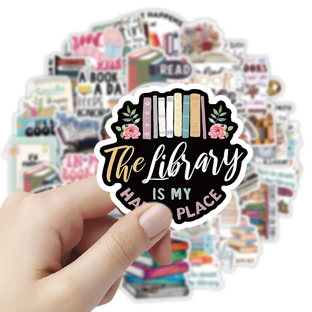 10/50pcs Cartoon Book Worm Book Reading Stickers Notebook Diary Motorcycle Skateboard Computer Decal Luggage Graffiti Sticker 5