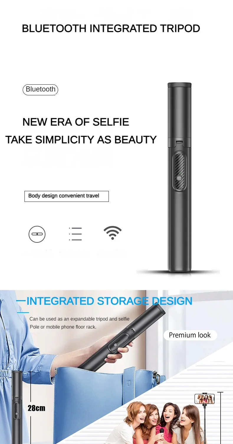 Description Picture 2 of itemIconic Brand 60" Selfie Stick Tripod All-In-1 Extendable Cell Phone Tripod Stand With Integrated Remote For 4-7 Inch IPhone Android