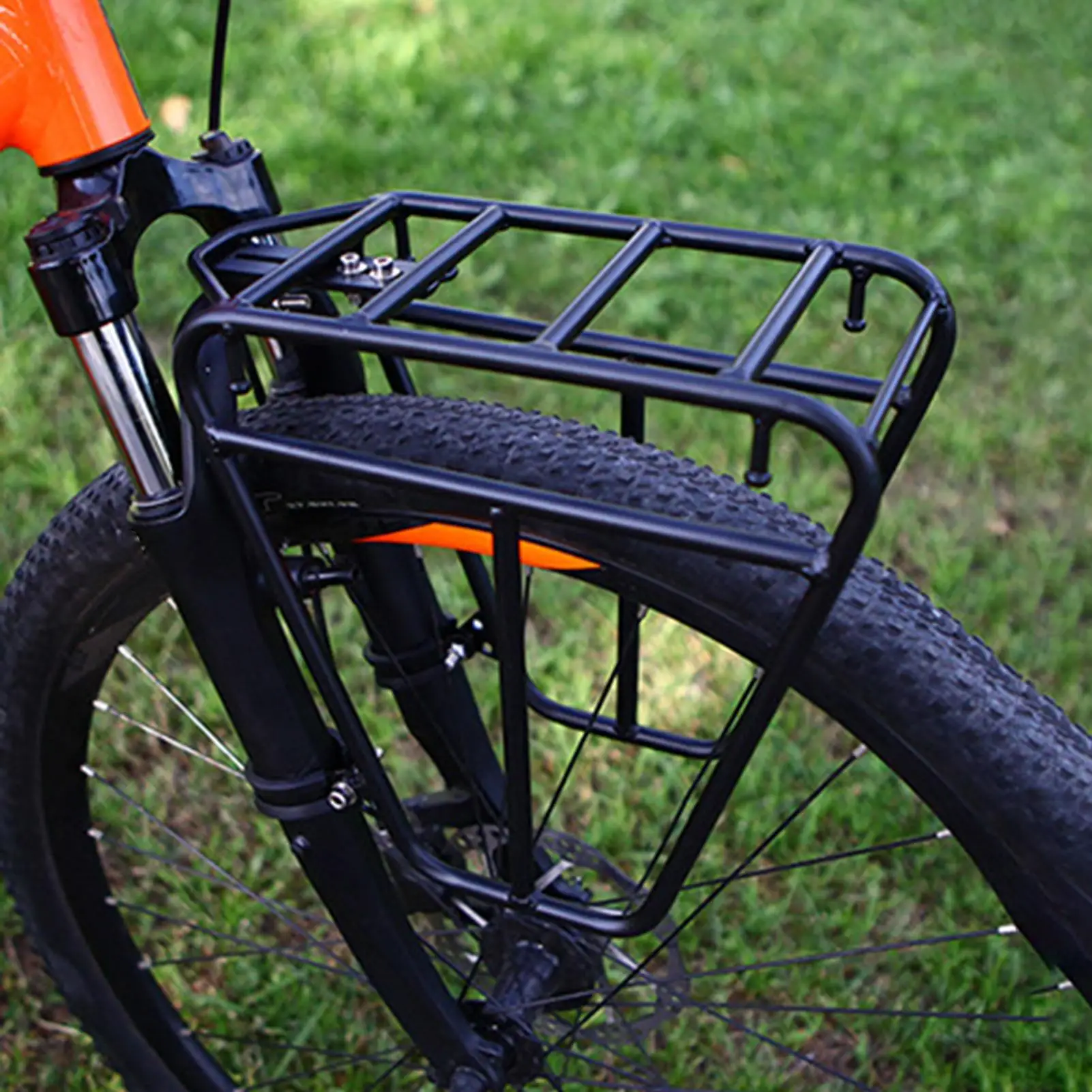 자전거 앞 포크 러기지 브래킷 스틸 자전거 앞 화물 랙 조절 가능 MTB 자전거 사이드 마운트 가방 스탠드 (러기지/낚시용)