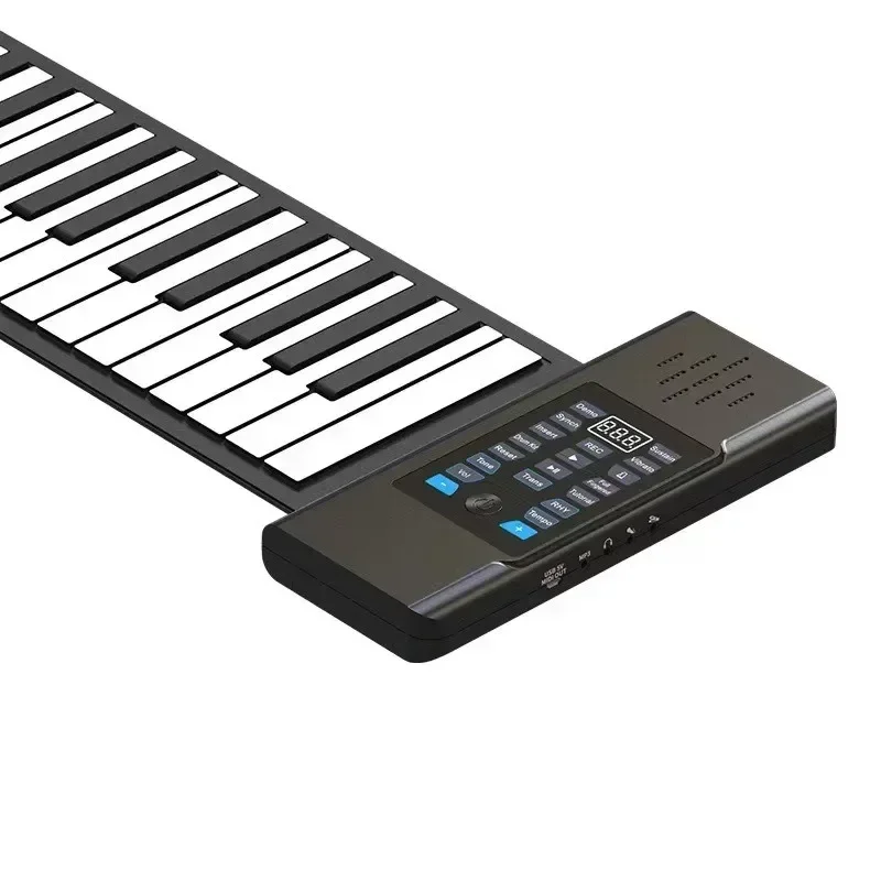88 Keys Electronic Piano MIDI &USB Charge Portable ABS Soft Silicone Flexible Keyboard Digital Roll Up Piano Horn Pedal