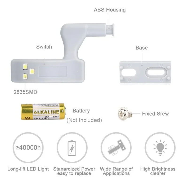10pcs Auto Switch LED Cabinet Hinge Night Light Sensor Light For Kitchen Living Room Bedroom Wardrobe Closet Cupboard Door Lamp