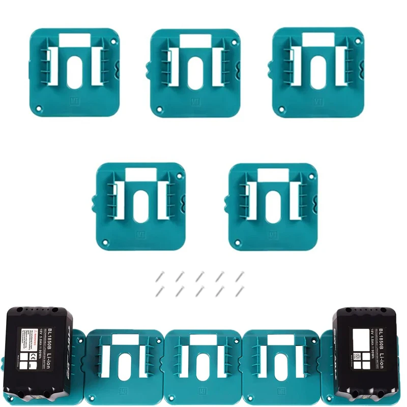 5 Pack Battery Holder for Makita 18V Battery Mounts Dock Holder Fit for
