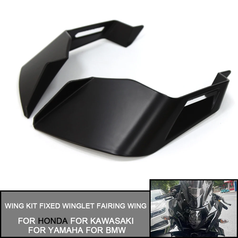 

For Yamaha For BMW For HONDA For Kawasaki Universal Motorcycle Winglet Aerodynamic Spoiler Wing with Adhesive Decoration Sticker