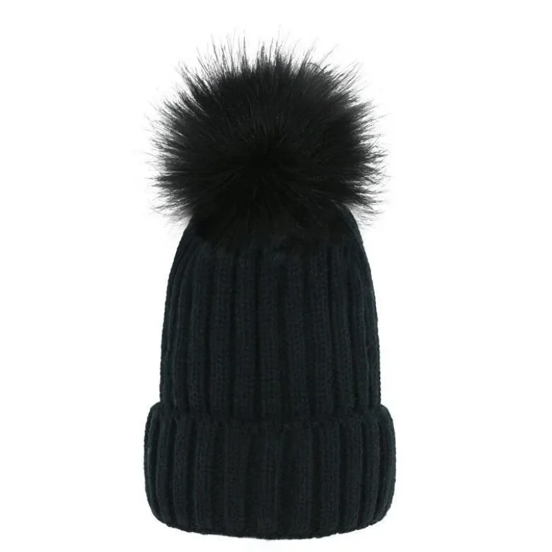 

Winter hat Knitted cap Big hairy ball Y2K Cute hat Men and women in the same autumn Keep warm bonnet Casual cap Outdoor hat