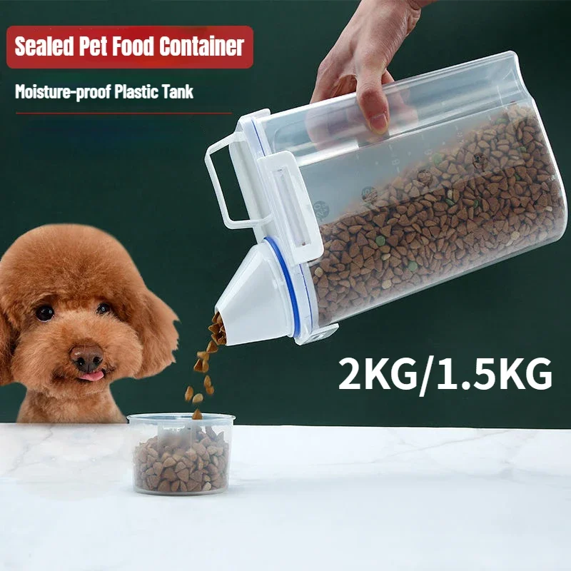 Cat Dog Food Storage Container Sealed Moisture-proof Plastic Tank - Main Image