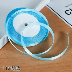 Elegant 6mm Silk Satin Ribbon for Special Occasions - 22 Meters Roll (11 Sky Blue)