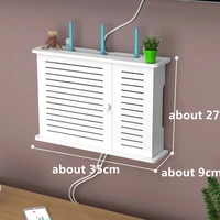 Wireless Wifi Router Shelf Storage Box Wall Hanging Wood-Plastic Organizer Box Cable Power Bracket Organizer Box DIY Home Decor 1
