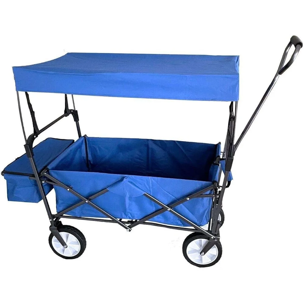 Portable Collapsible Folding Wagon Cart Outdoor Utility Trolley Garden Beach Camping Shopping Heavy Duty Transport Equipment