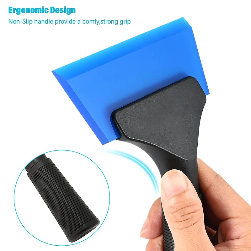1Pc Car Window Squeegee Silicone Ice Scraper Water Blade Wiper Windshield Glass Cleaner with Handle Snow Cleaning Tint Tool