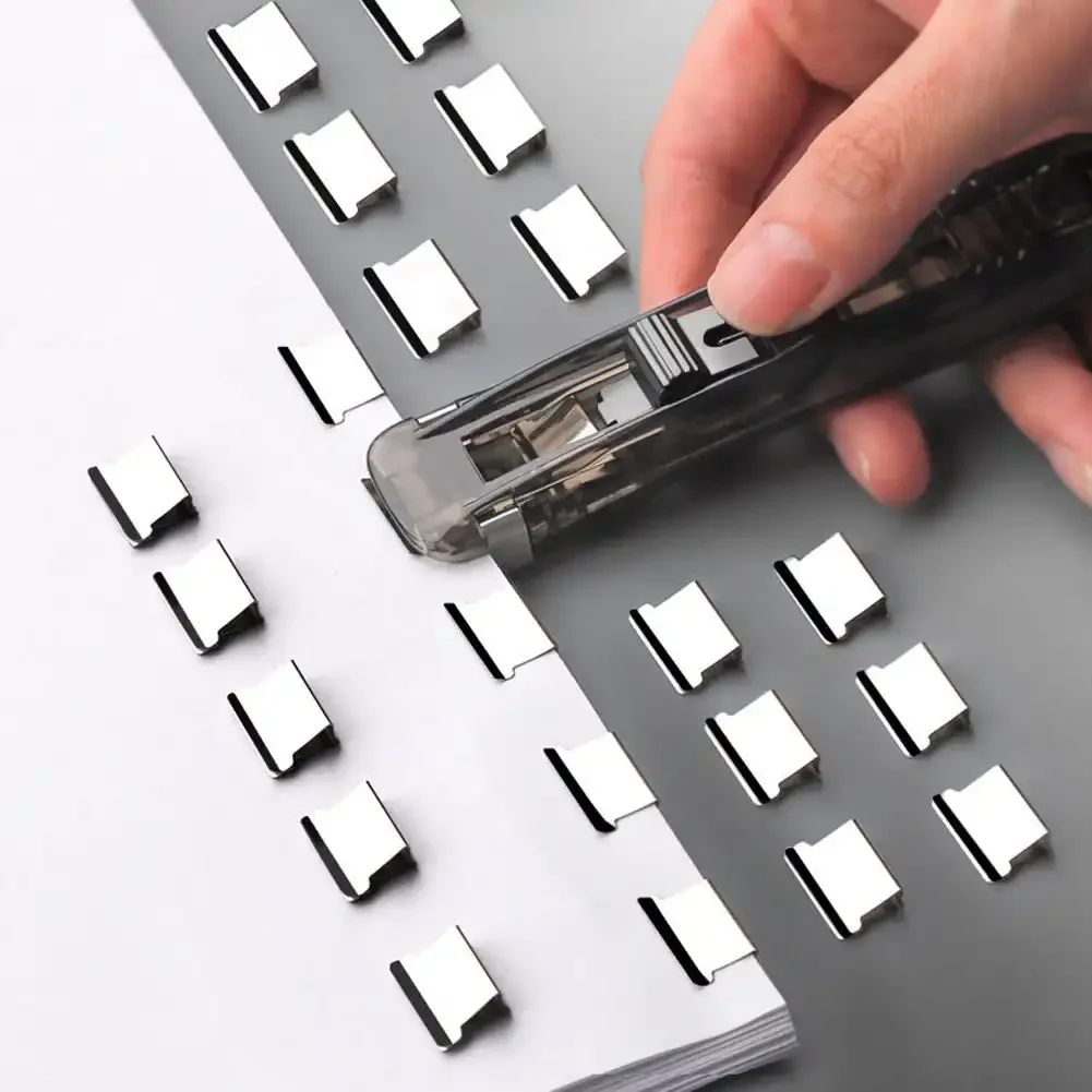 Mini Traceless Stapler Reusable Hand Clamp Push Stapler Paper Book File Office School Student Binder Binding Tools Supplies