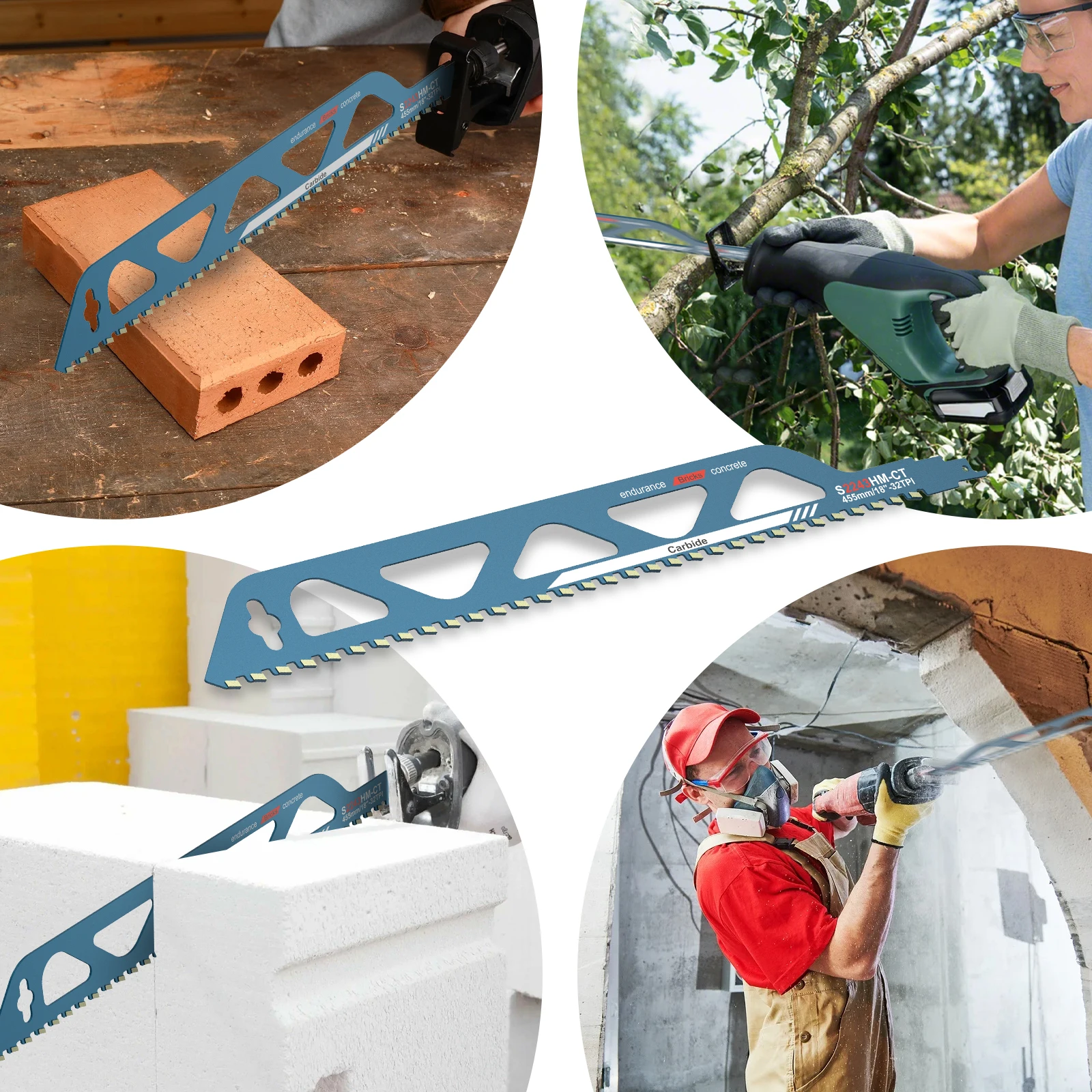 Reciprocating Saw Blades Reciprocating Saw Blade 15/20/32/36TPI Universal Cutting Recip Sabre Saw Blades Alloy Steel Brick Concrete Masonry Cutting