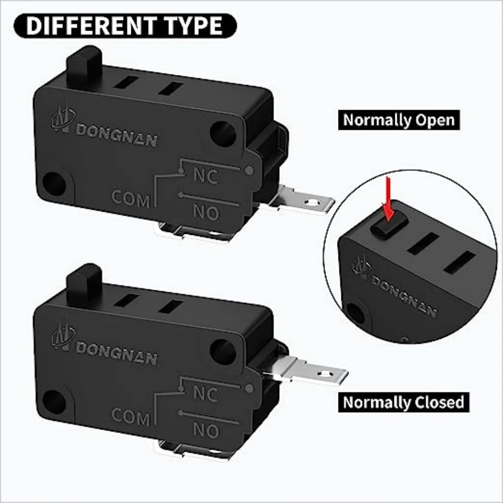Microwave Over Door Switch 2PCS KW3AT Micro Switch Normally Close 16A 125VAC/250VAC T125 For Kenmore