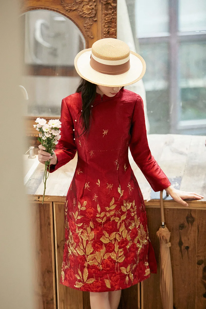 FLOWER JACQUARD STRAIGHT DRESS 卸売り