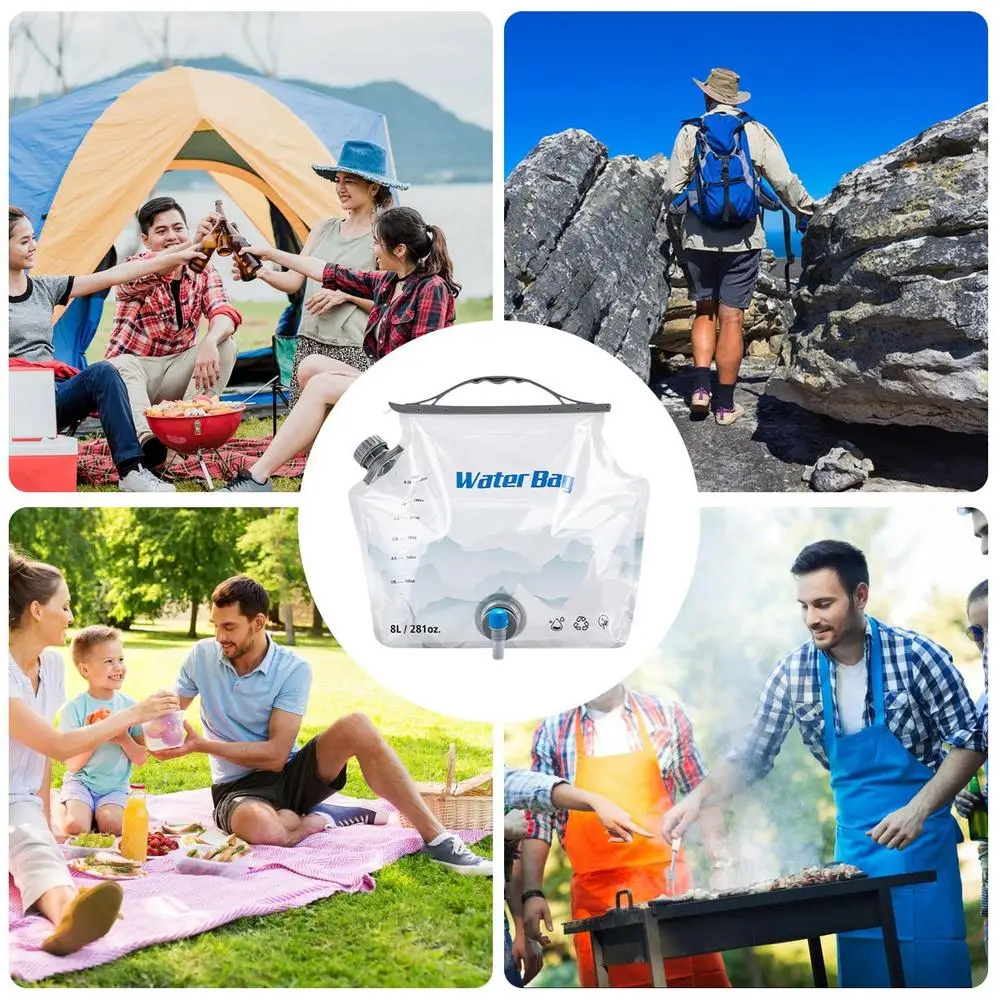 Description Picture 5 of itemFolding Water Bag Large Capacity Folding Water Container Large Capacity 8L Folding Water Container Bag Water Bag Jug With Spigot