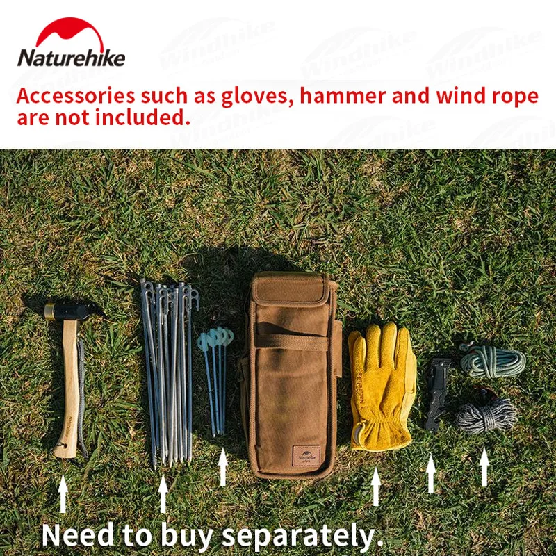 Naturehike Camping Mobile Tool Bag Ultralight 16A Canvas Outdoor Waterproof Carrying Pouch Tool Storage Cycling Mobile Phone Bag