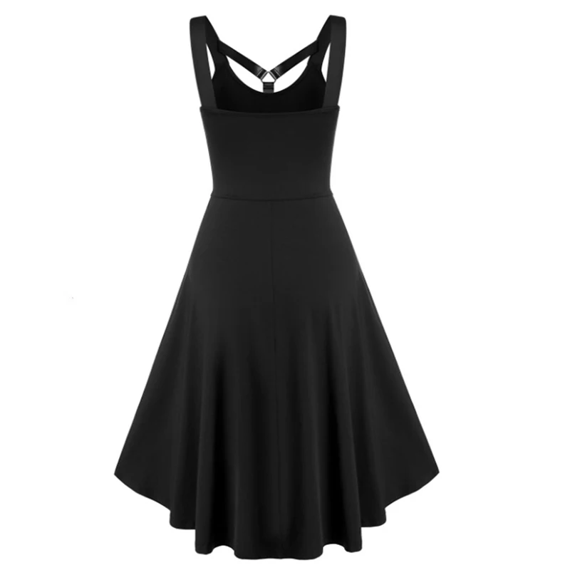 Gothic Black Dress Sexy Skirt For Women Halloween Costumes Horrible Christmas Carnival Easter Terrible Skull Bones Clothing Red