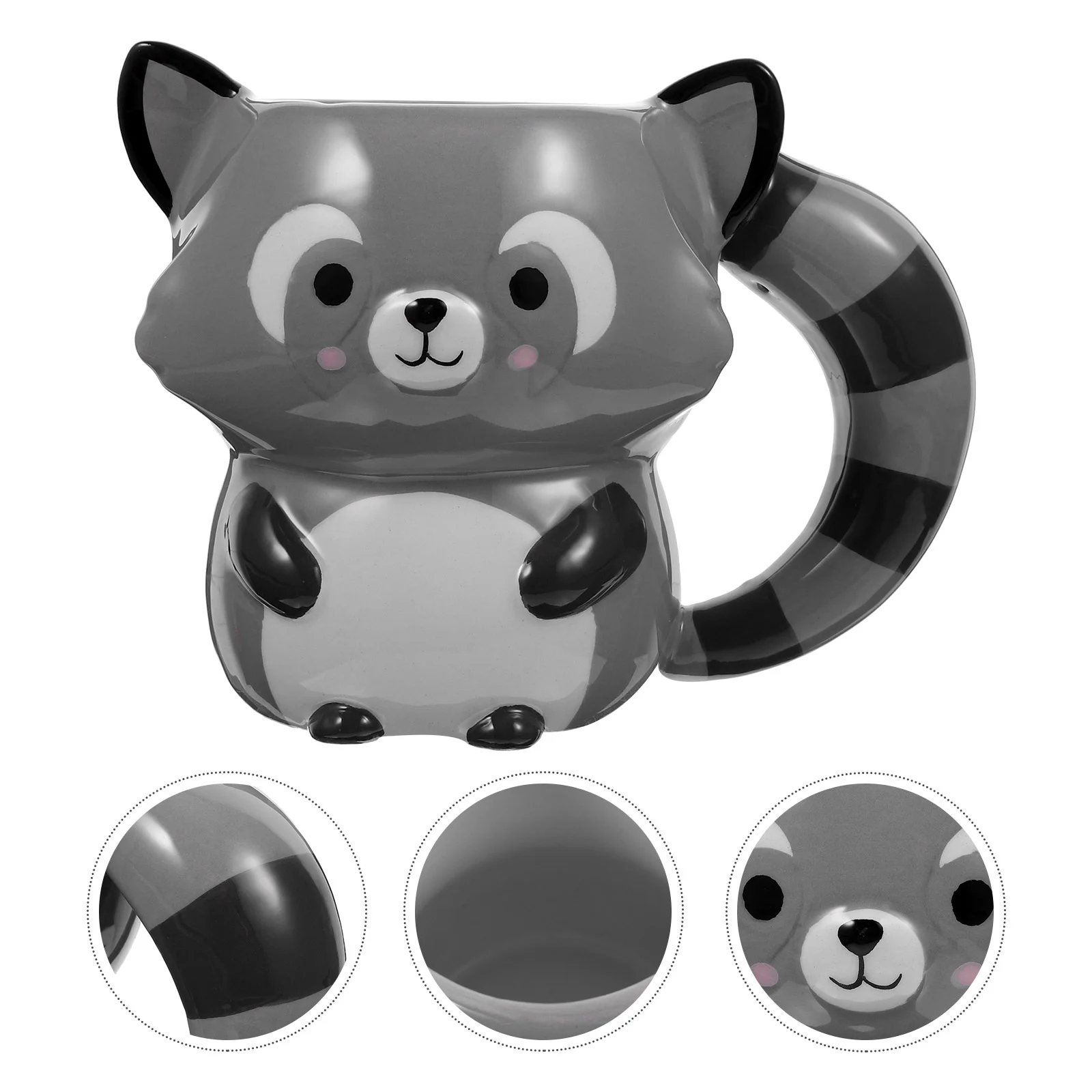 

Christmas Goodies Ceramic Mug Cup Cartoon Animal Tea Latte Porcelain Raccoon Household Milk Adorable Water Beverage Office