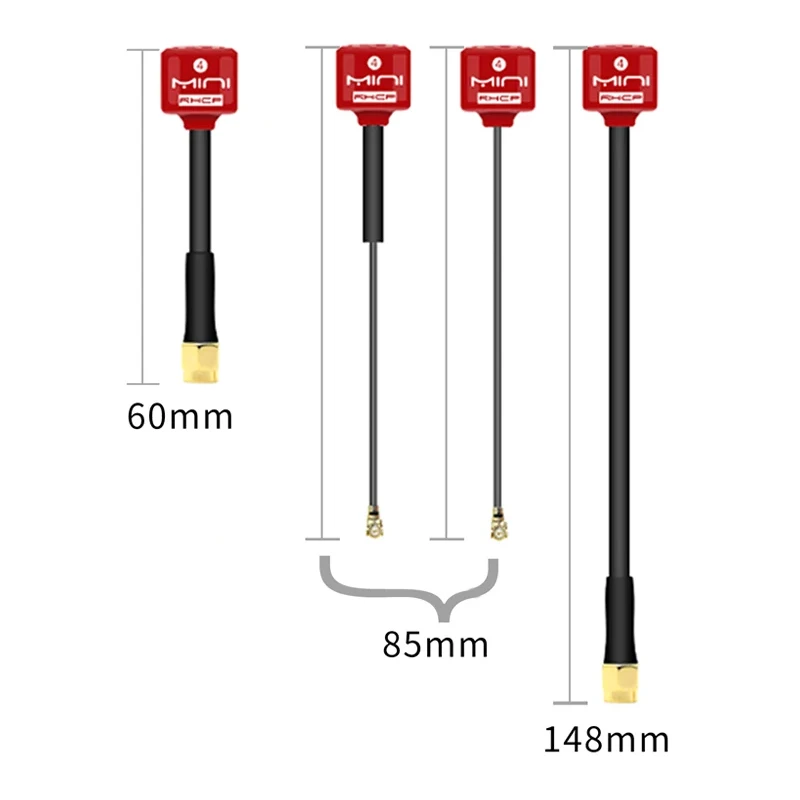 미니 RHCP 5.8G Lollipop 4 안테나 고이득 2.8Dbi FPV 송신기/수신기 RC FPV 레이싱 드론용 SMA/RP-SMA/MMCX/UFL 안테나