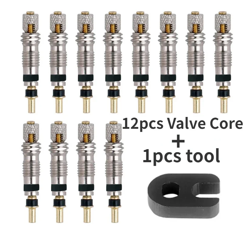 Bicycle Valve Core Remover Bicycle Valve Core Bicycle Valve Tool Bicycle Valve Replacement 12pcs Bicycle Removable Presta Valve Core Bike Replacement Brass Tubeless Core Remover Tool for Tubeless Road MTB Cycling