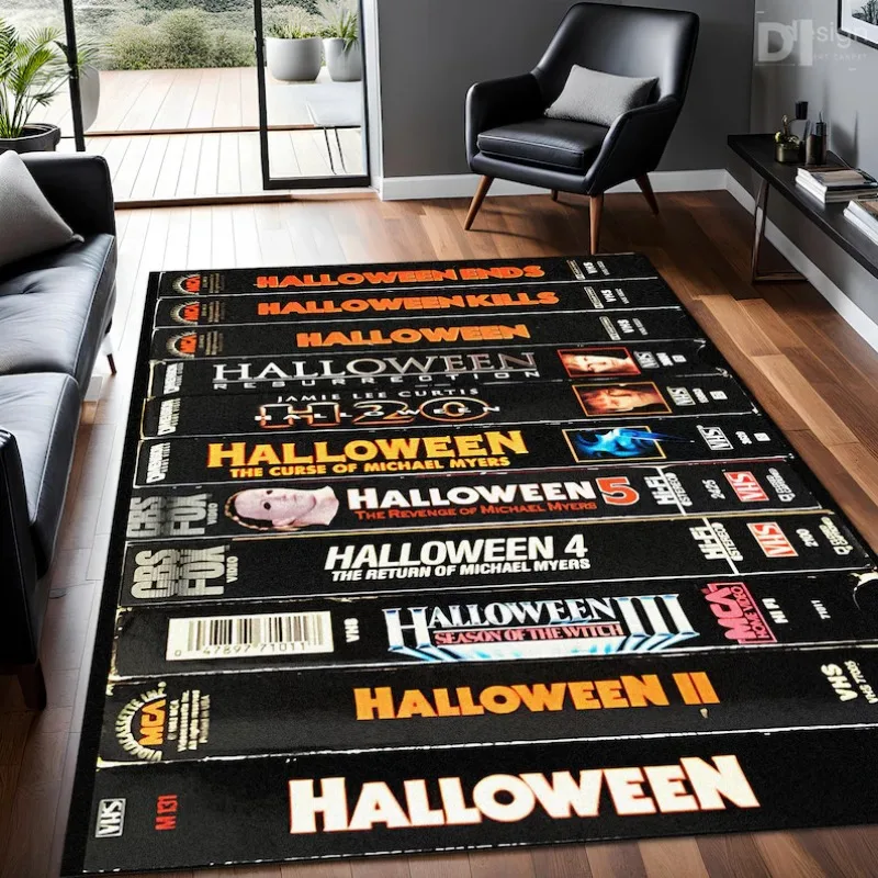 Horror Movie Carpet for Living Room Bedroom Retro Movies Halloween Movie Series Rug Room Decor Non Slip Popular Gift Rug