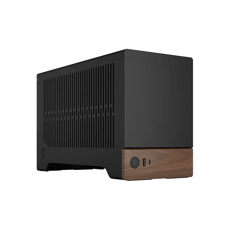 Fractal Design Terra Mini Anodized Aluminum Split Laptop Black Walnut Desktop ITX Case Black/Green/Silver