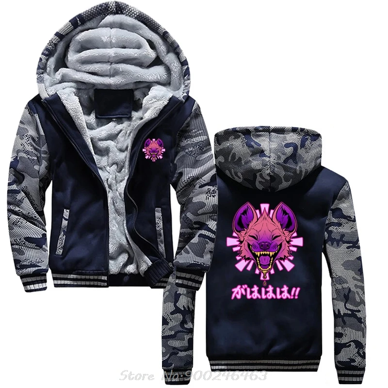 Männer Gahaha Hyena Hoodie Tier Afrika Safari Wildnis Natur pelzigen Hoody Männer Baumwoll jacke Reiß verschluss Hoodies Anime Winter mäntel