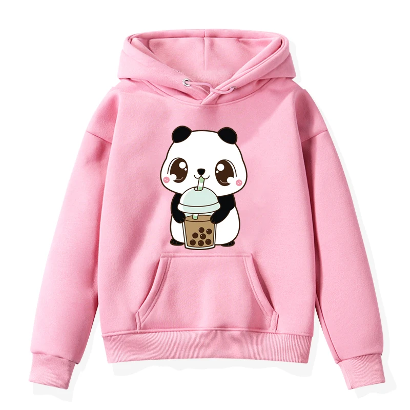 Children The Cute Corgi Panda Cat Drinks Milk Tea Hoodies Kids Toddler Baby Kawaii Cartoon Anime Harajuku Sweatshirts Girl Tops disney anime funny hoodies mens stitch cosplay captain america sweatshirts fleece soft warm hooded men fashion simple streetwear