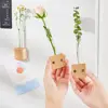 2 Pcs Solid Wood Magnetic Hydroponic Vase Durable Decorative Refrigerator Magnet Vase Shatterproof Wall Hanging Vase Kitchen 5