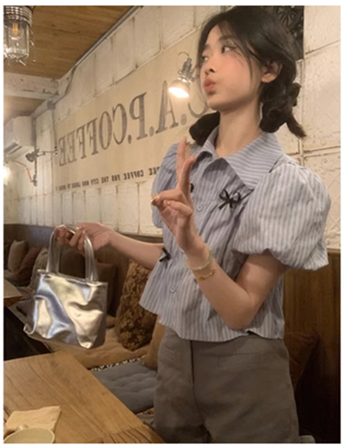 

2023 Spring/Summer Women's Wear Japanese Commuter Leisure Doll Dress Ruffled Short Two Piece Set