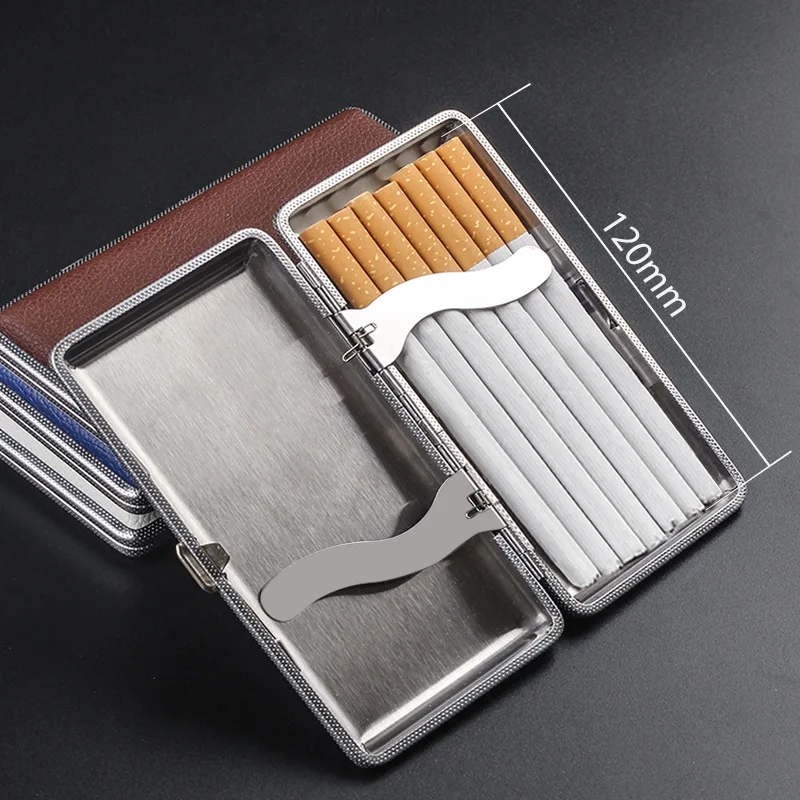 120mm cigarette Extra Long Cigarette Box for 14 Pieces PU Leather 120mm Hand Rolled  Cigarette Box Men's and Women's Extended Small Cigar Bag