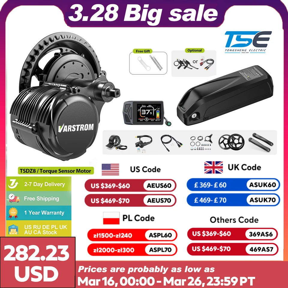 Kit Motore Centrale TSDZ2B 36V 250W - Conversione Bici Elettrica Con Schermo LCD - Foto 11