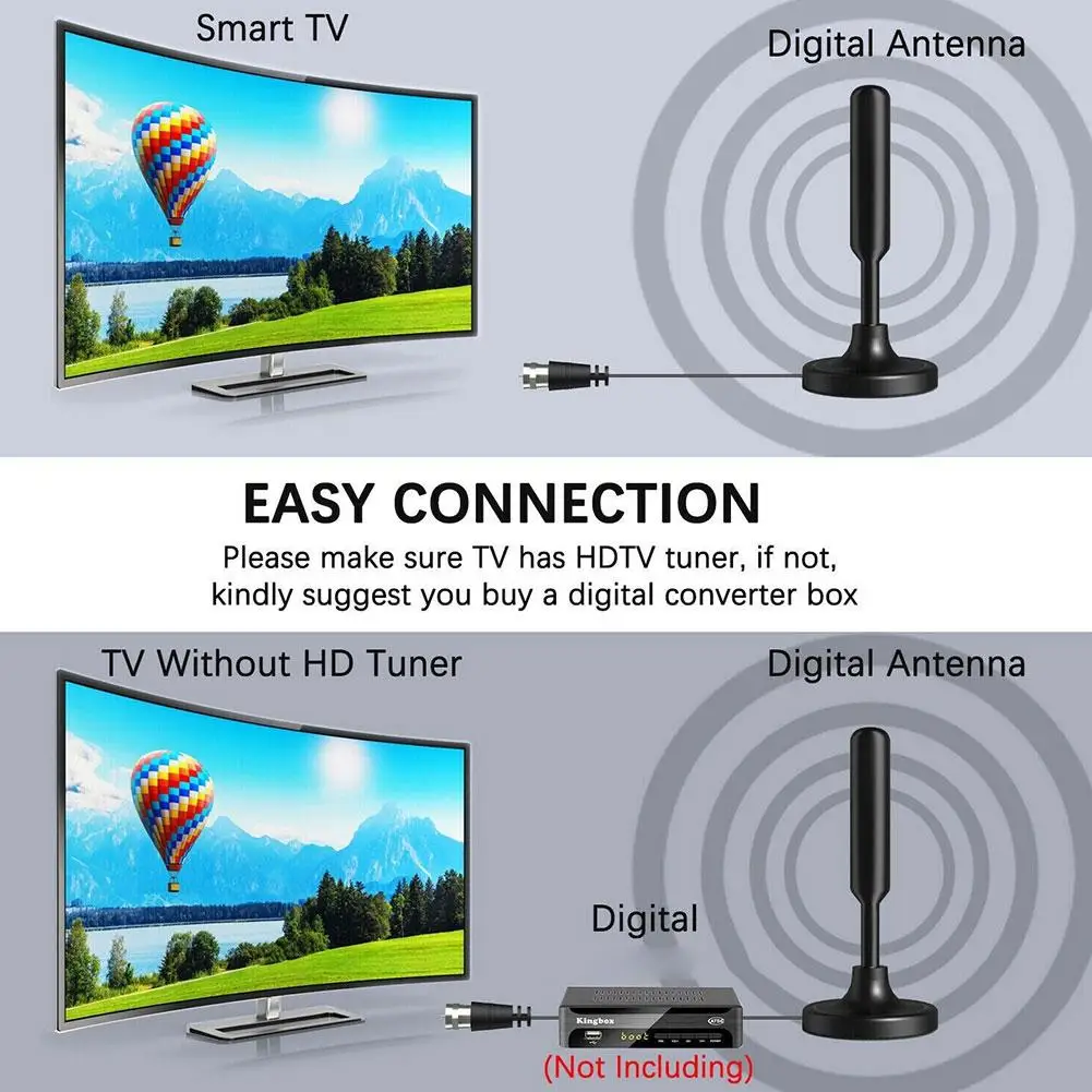 Digital TV Antenna Portable TV Antenna Indoor And Outdoor TV Antenna Receiving Amplifier Digital Signal E4Q5