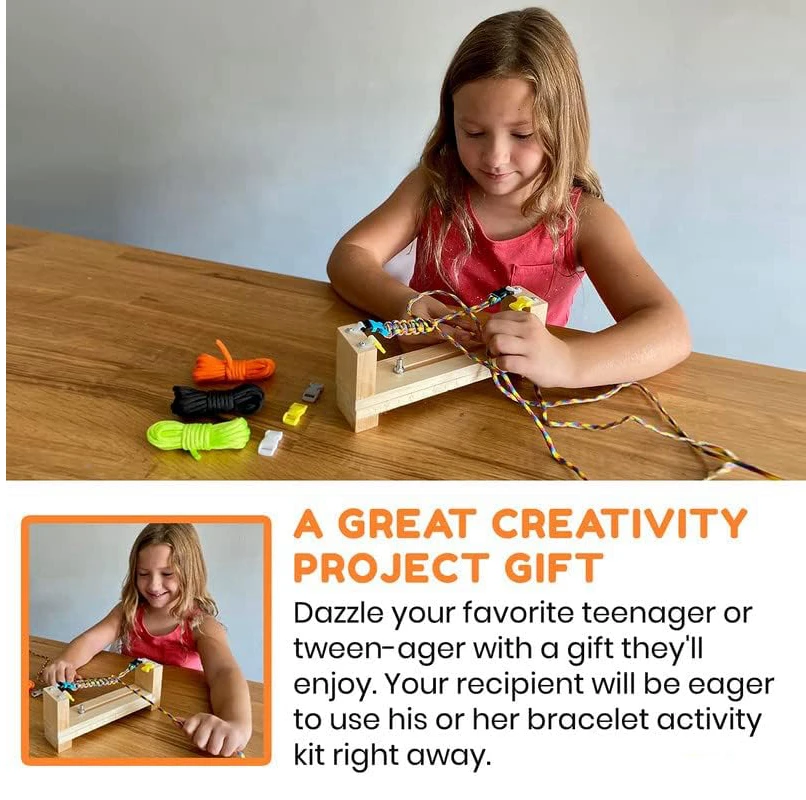 Wood Paracord Jig Bracelet Maker Making Kit Adjustable DIY Hand Knitting Tools for Bracelets Kids Idea Gift