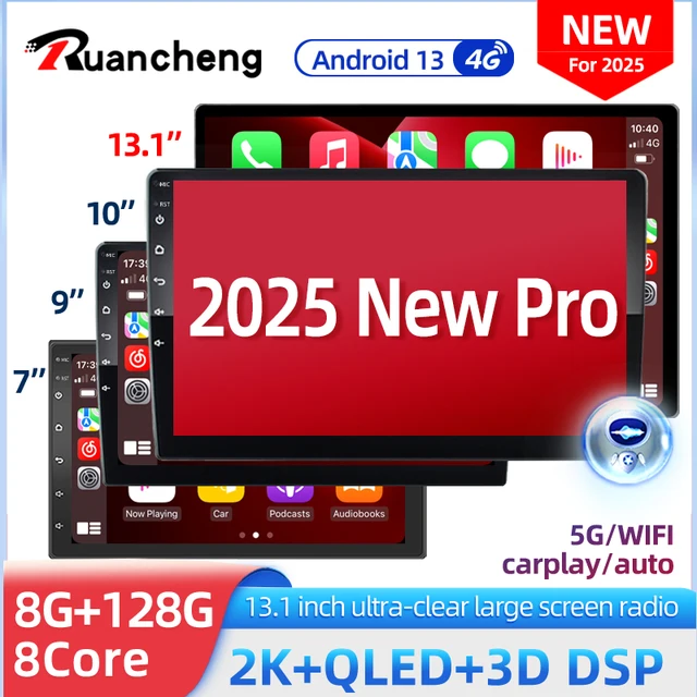Android 13 2 Din Car Radio carpla Auto 7 9 10 13.1 Inch Universal WIFI GPS Audio Multimedia Player For Nissan Toyota Kia Honda