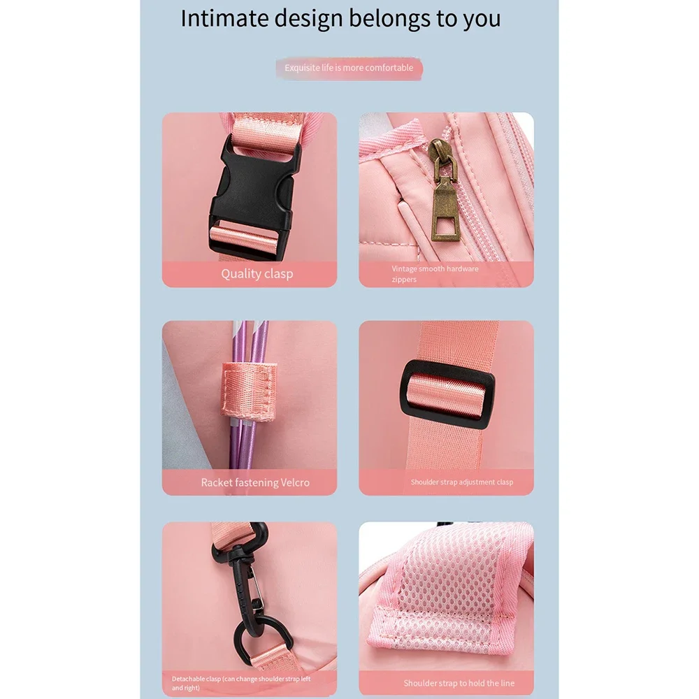 Wasserdichte Luxus-Umhängetasche für Tennis in Schwarz