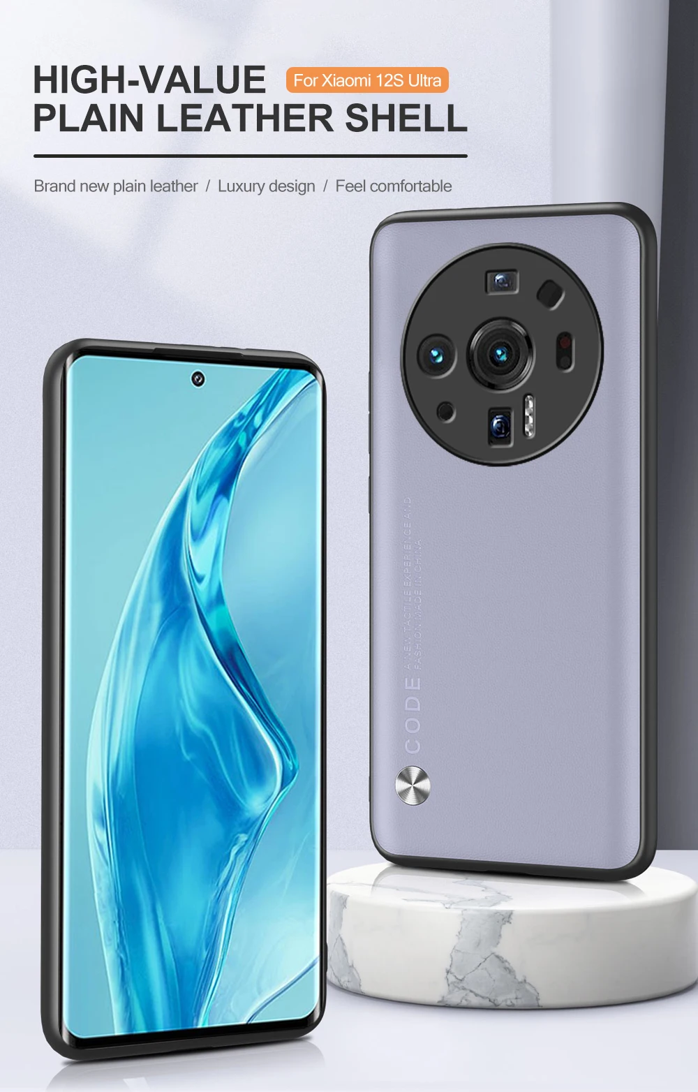 Sima bőr textúrájú telefontok a Xiaomi Mi12SUltra Xiomi Mi 12S Ultra 5G tokhoz, TPU élvédő Coque Xiaomi12S_voghion.com