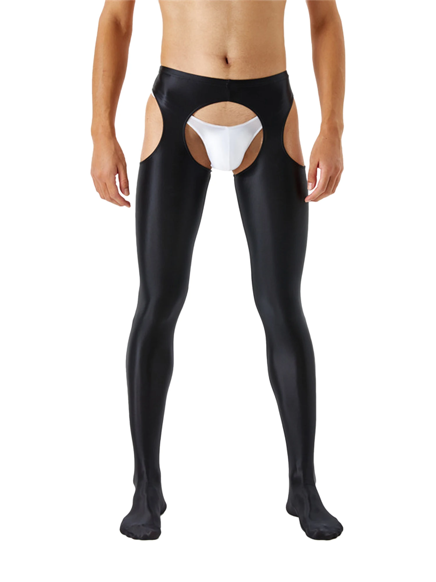  winying Men's Oil Glossy Compression Pants Shiny